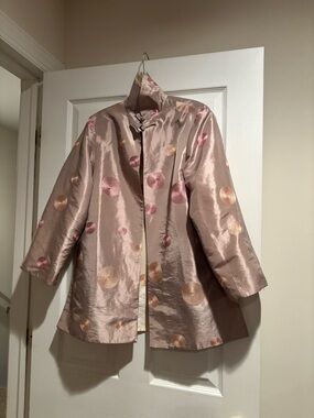 Reversible Polka Dot Satin Jacket - Metallic Copper Dots